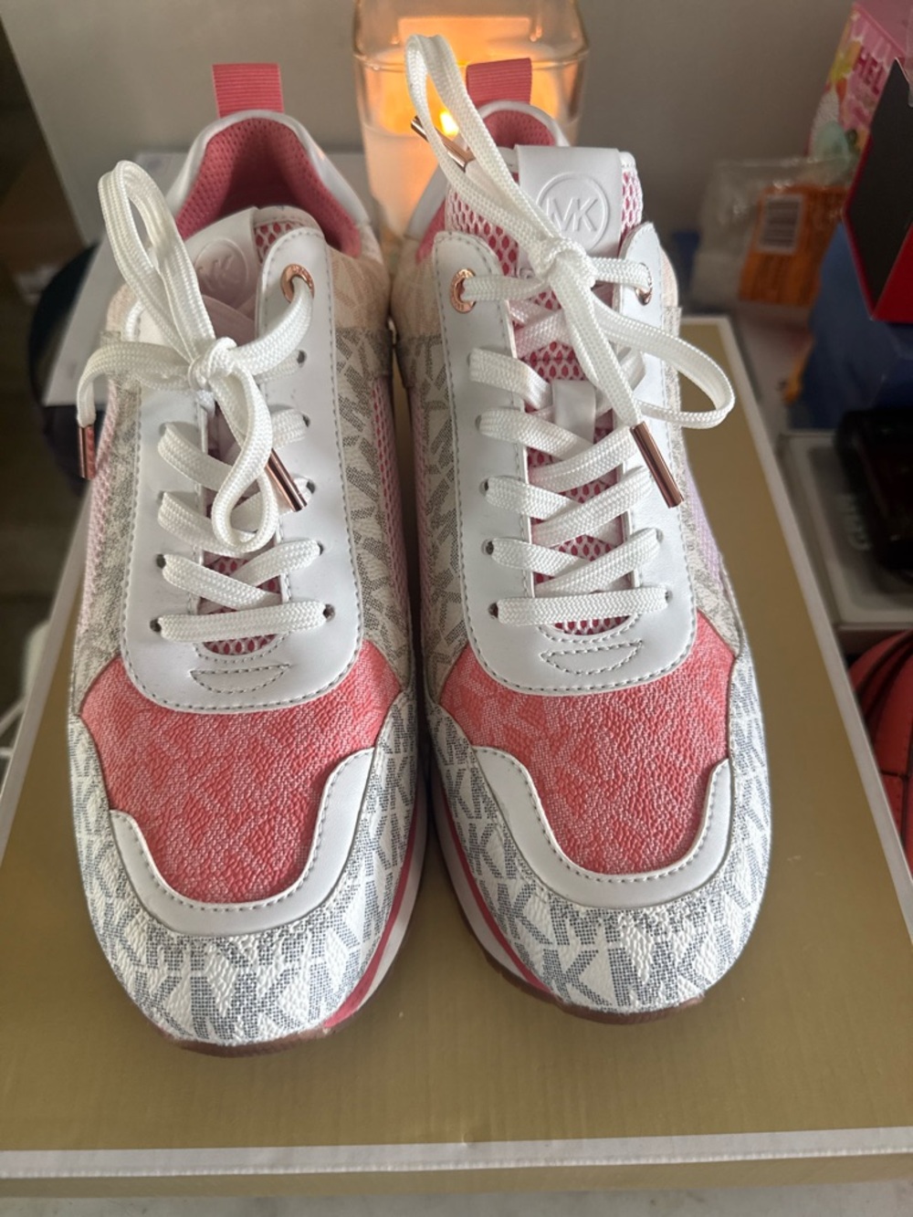 Michael Kors MK Logo Maeve  & White Sneakers and purse set